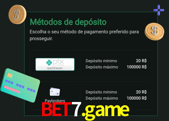 O cassino bet7.game oferece uma grande variedade de métodos de pagamento