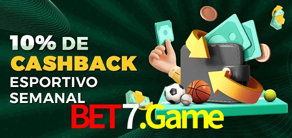 10% de bônus de cashback na Bet7.Game